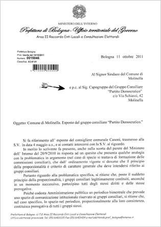 risposta prefetto